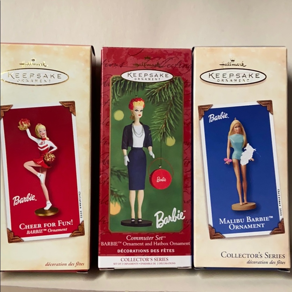 NWOT Vintage Hallmark Barbie Christmas Ornaments
